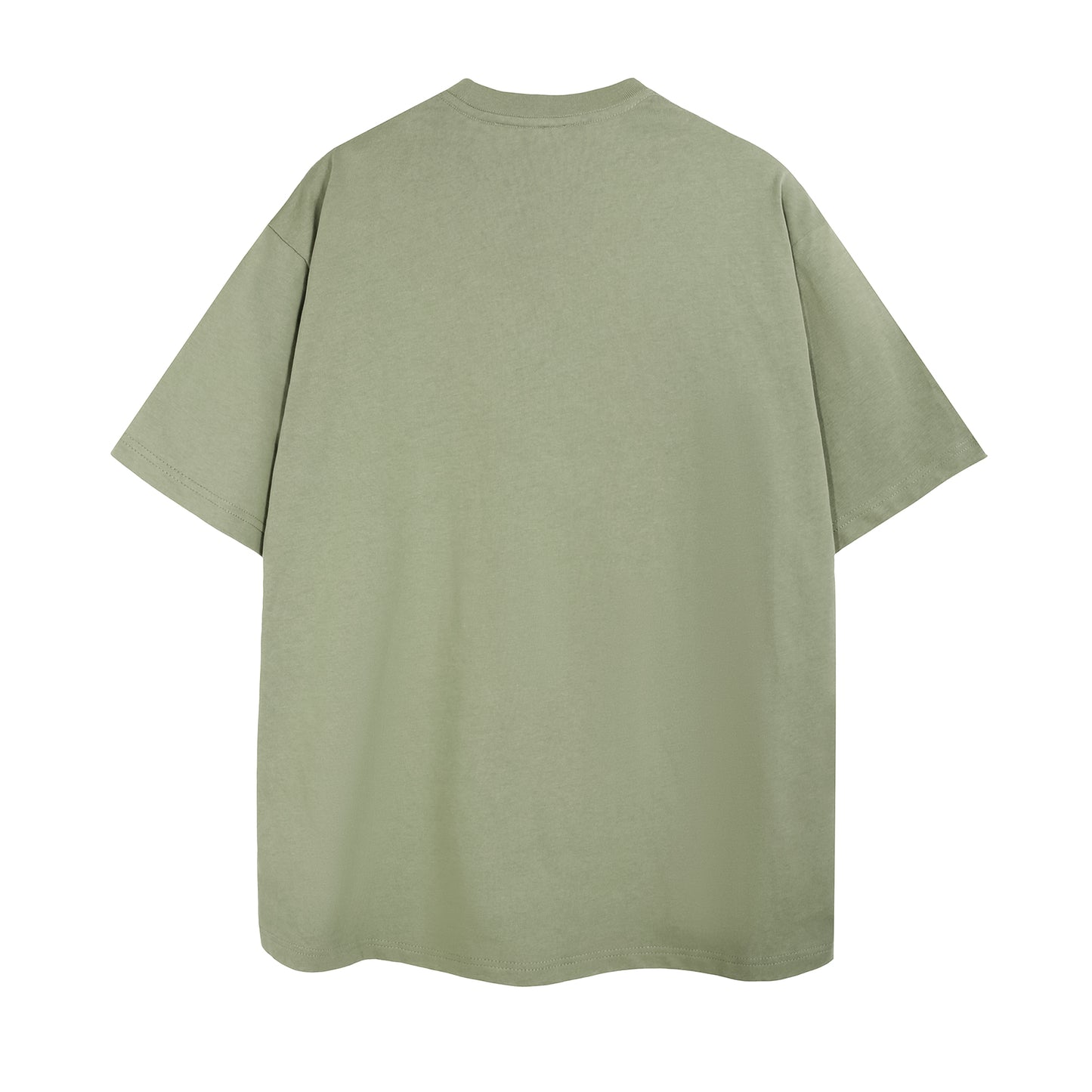 Mens Casual grey green Solid Color Dropped shoulder loose fit T-Shirts