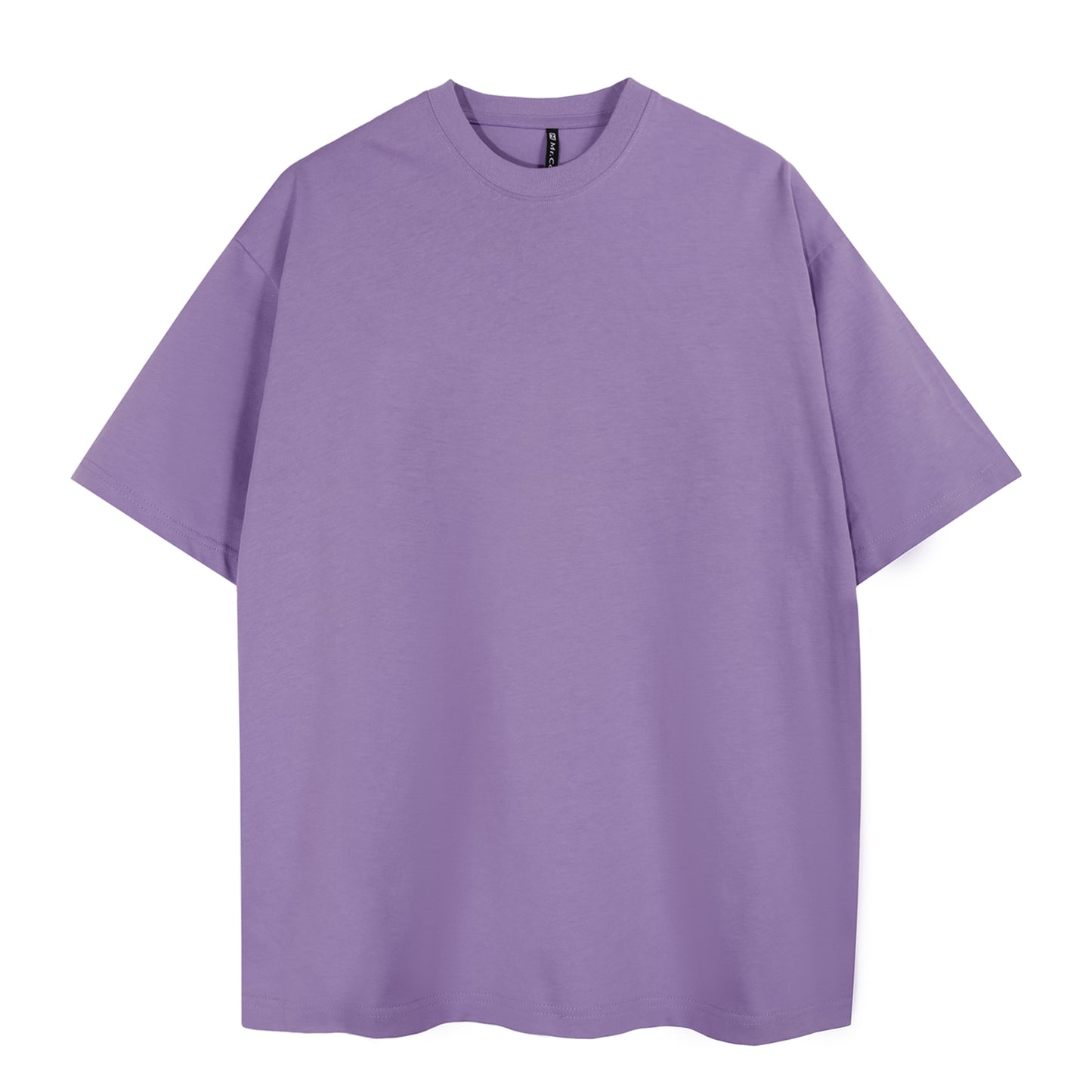 Mens Casual Purple Solid Color T-Shirts Dropped shoulder loose fit T-Shirts