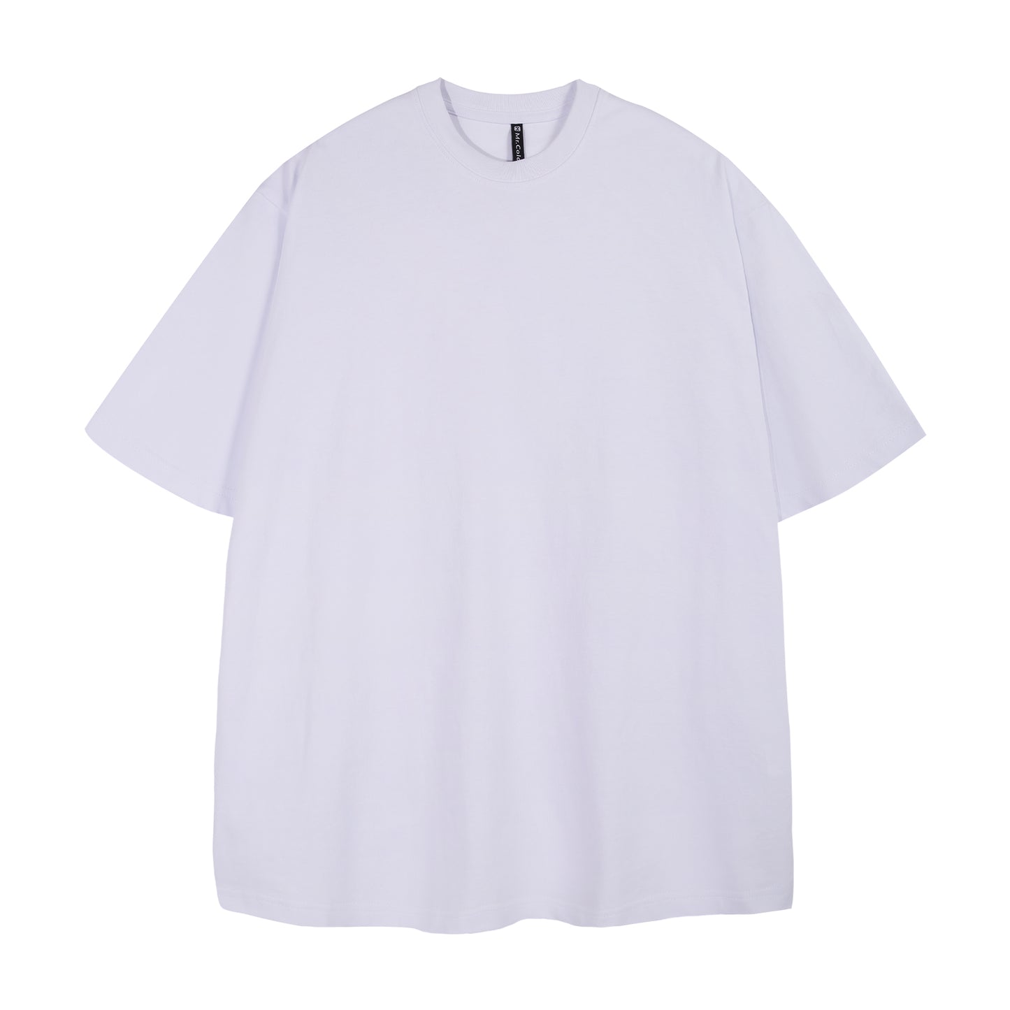 Mens Casual White Solid Color T-Shirts Dropped shoulder loose fit T-Shirts