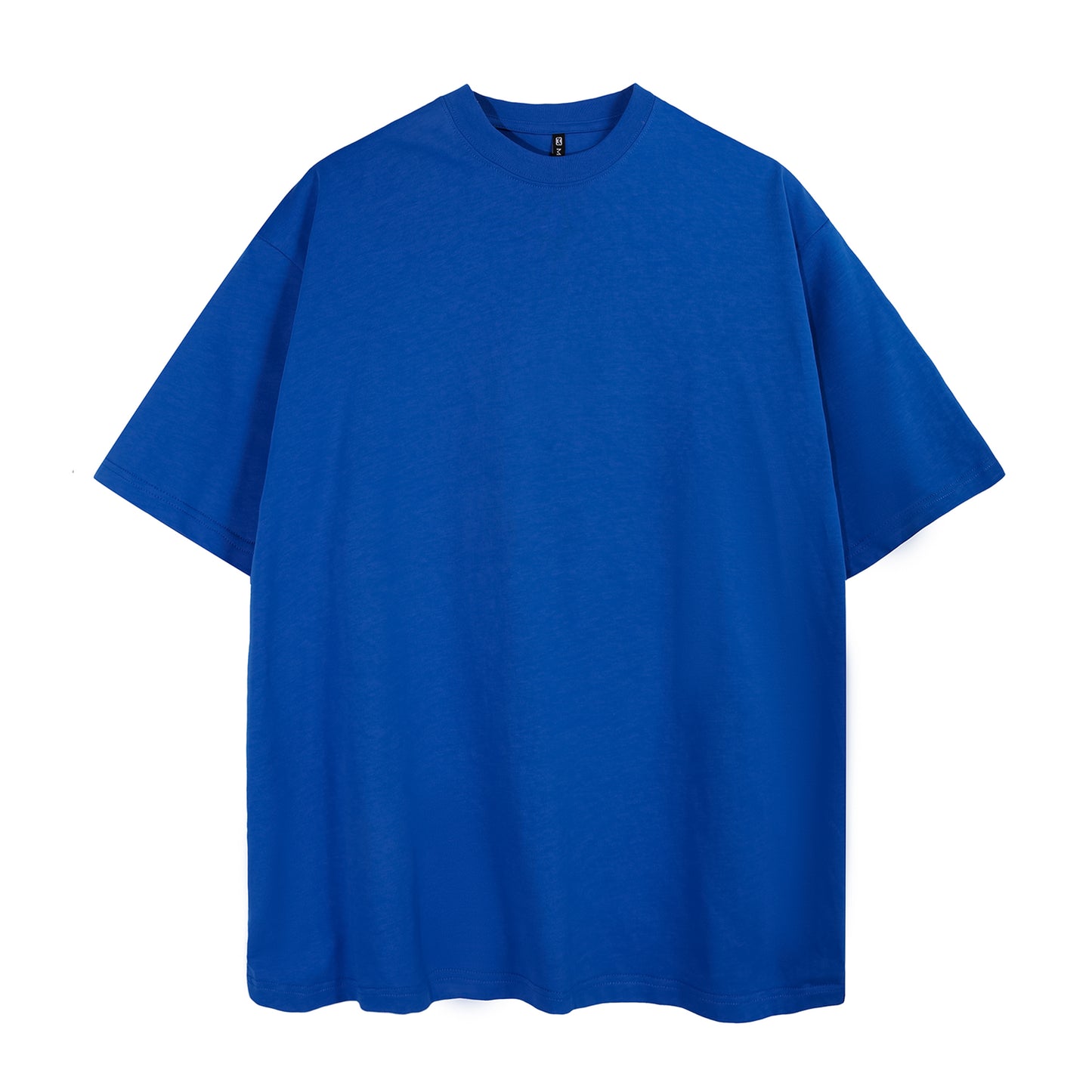 Mens Casual Blue Solid Color Dropped shoulder loose fit T-Shirts