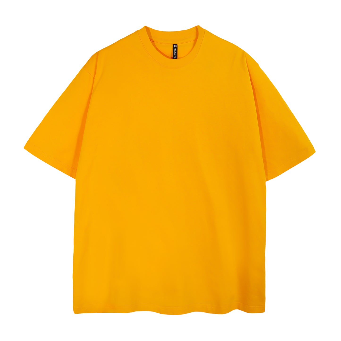 Mens Casual Yellow Solid Color T-Shirts Dropped shoulder loose fit T-Shirts