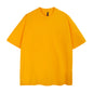 Mens Casual Yellow Solid Color T-Shirts Dropped shoulder loose fit T-Shirts