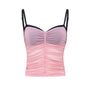 Mr.Color Trendy Camisole Top for Women Sexy Pink Y2k Tops Mesh Tank Top Spaghetti Straps and Women's Going Out Tops