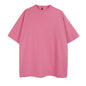 Mens Casual Pink Solid Color T-Shirts Dropped shoulder loose fit T-Shirts