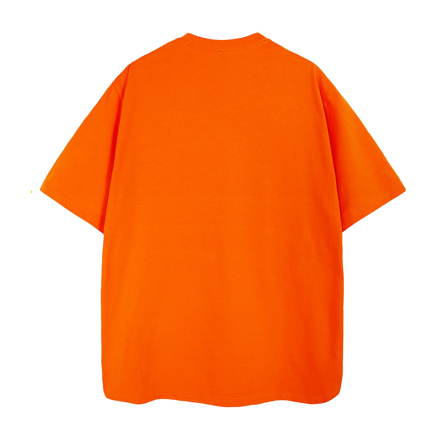 Mens Casual Orange Solid Color T-Shirts Dropped shoulder loose fit T-Shirts