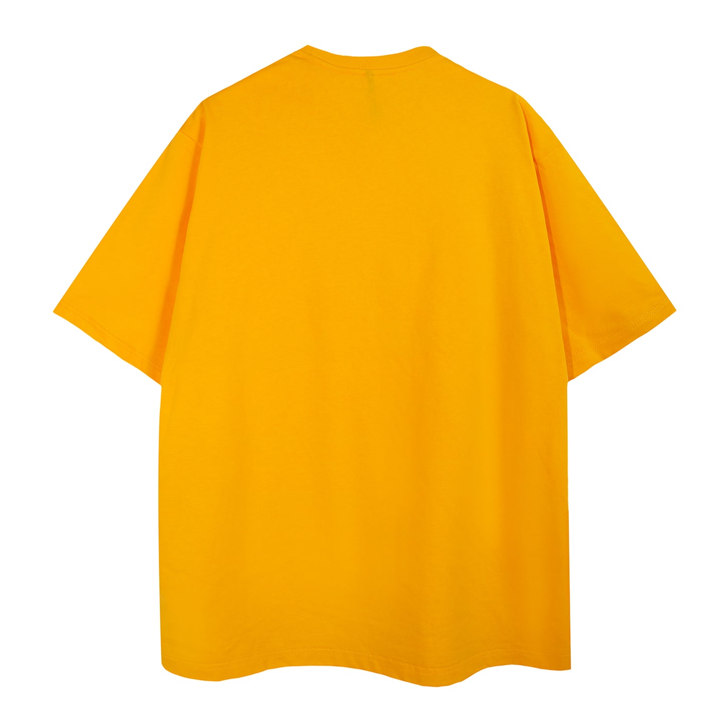 Mens Casual Yellow Solid Color T-Shirts Dropped shoulder loose fit T-Shirts