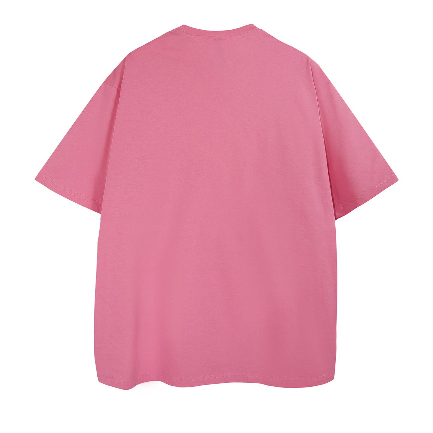 Mens Casual Pink Solid Color T-Shirts Dropped shoulder loose fit T-Shirts