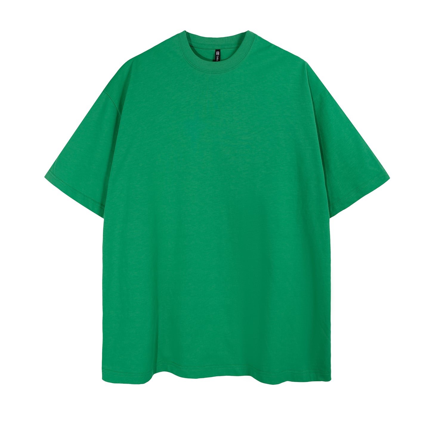 Mens Casual Green Solid Color Dropped shoulder loose fit T-Shirts