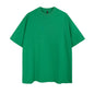 Mens Casual Green Solid Color Dropped shoulder loose fit T-Shirts