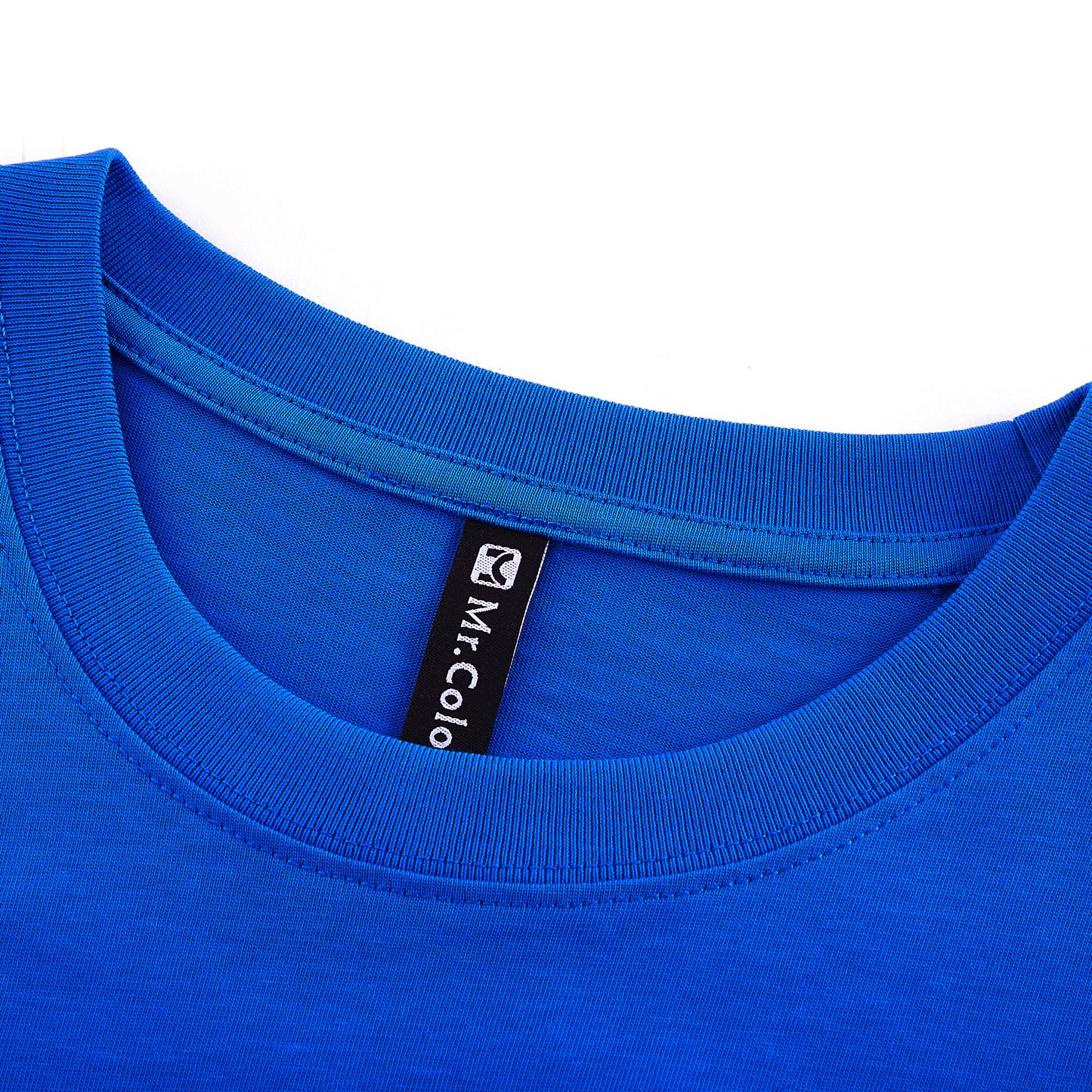 Mens Casual Blue Solid Color Dropped shoulder loose fit T-Shirts