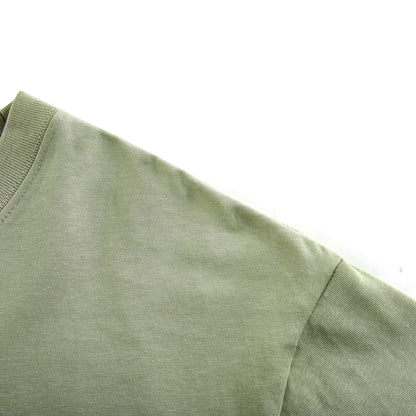 Mens Casual grey green Solid Color Dropped shoulder loose fit T-Shirts