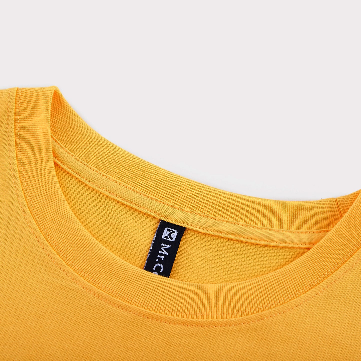 Mens Casual Yellow Solid Color T-Shirts Dropped shoulder loose fit T-Shirts