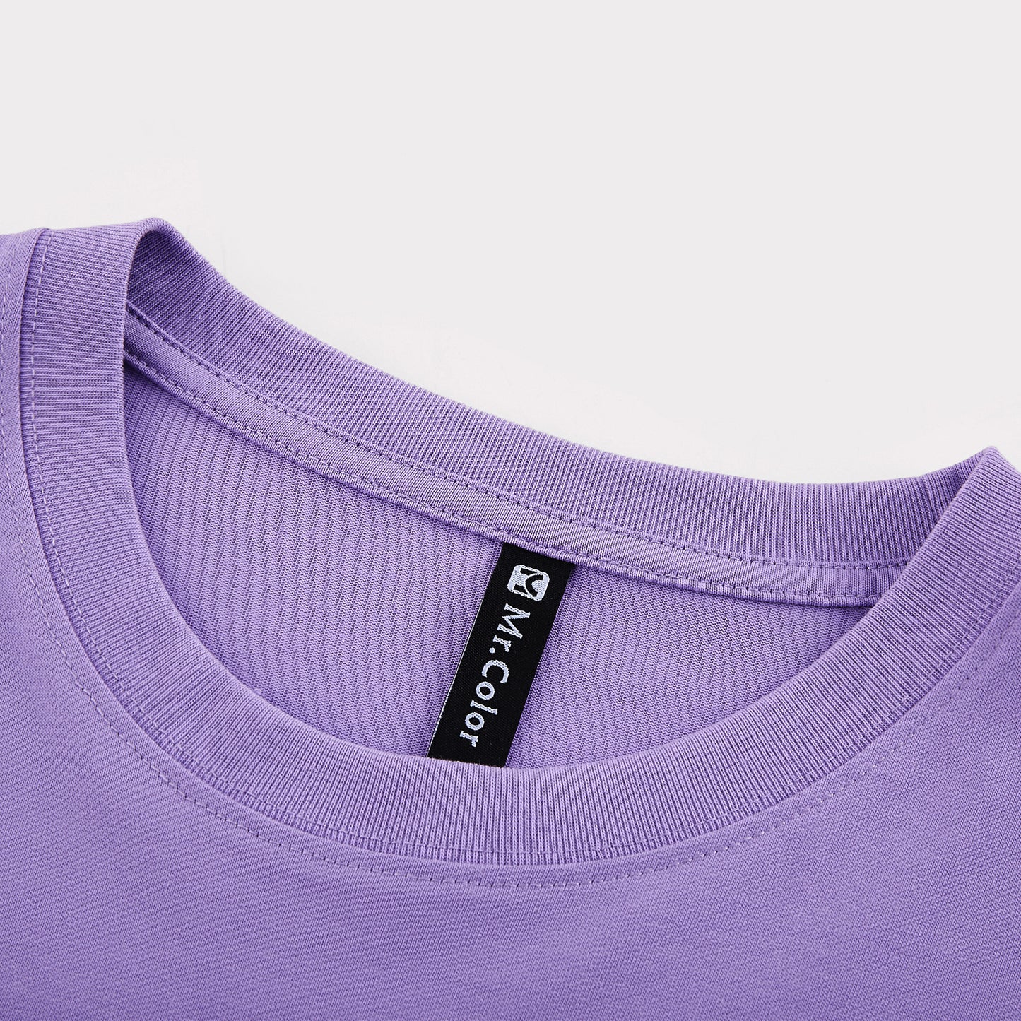 Mens Casual Purple Solid Color T-Shirts Dropped shoulder loose fit T-Shirts