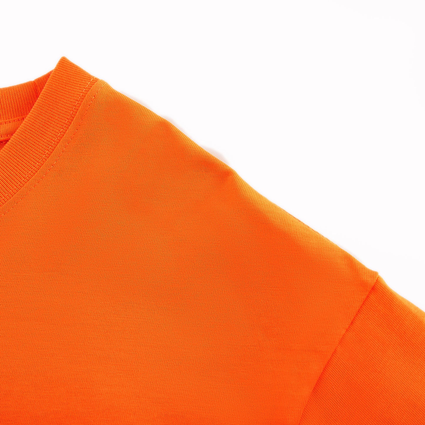 Mens Casual Orange Solid Color T-Shirts Dropped shoulder loose fit T-Shirts