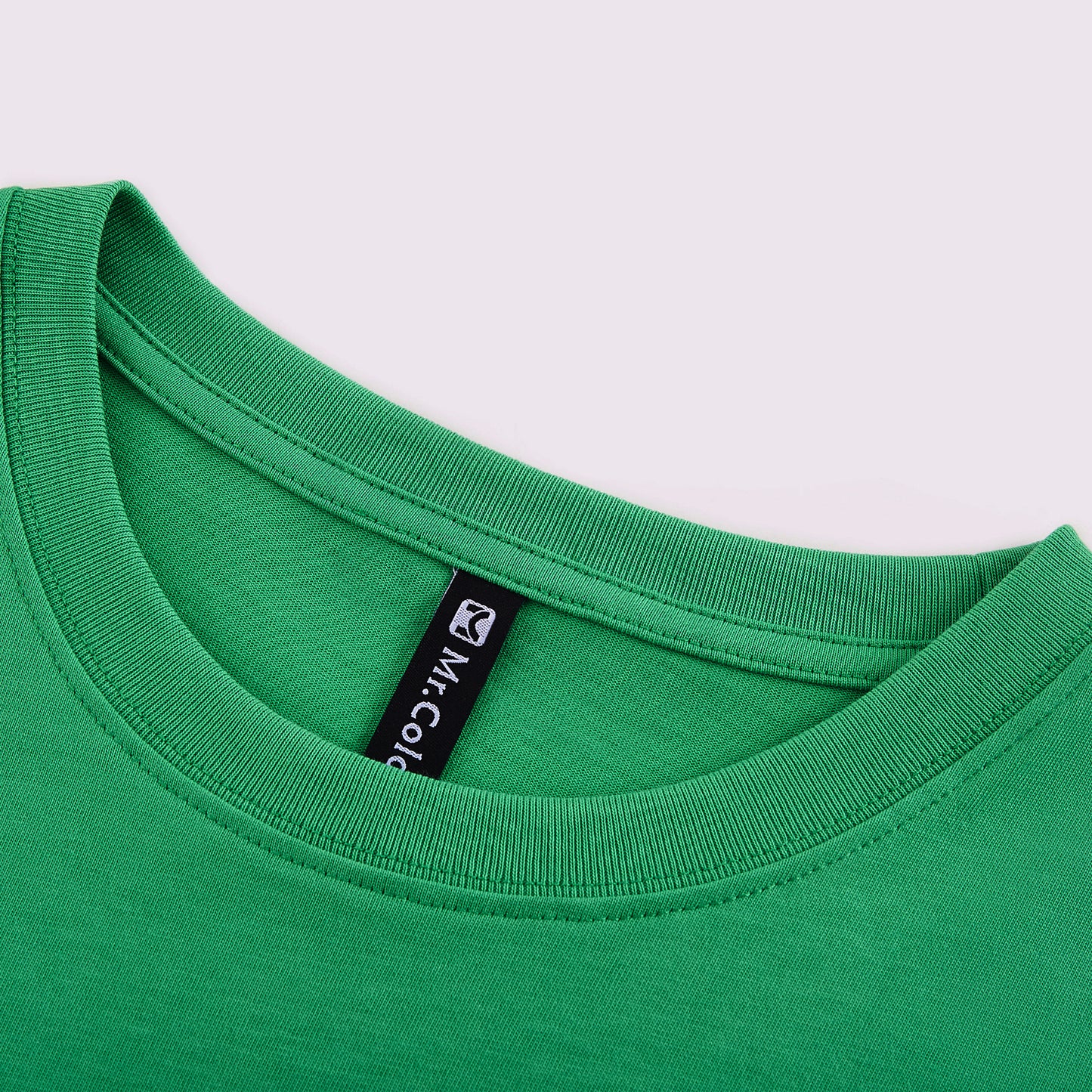 Mens Casual Green Solid Color Dropped shoulder loose fit T-Shirts