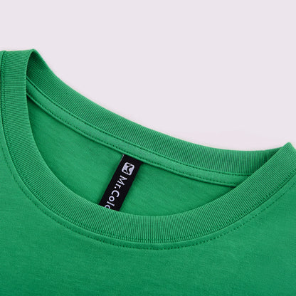 Mens Casual Green Solid Color Dropped shoulder loose fit T-Shirts