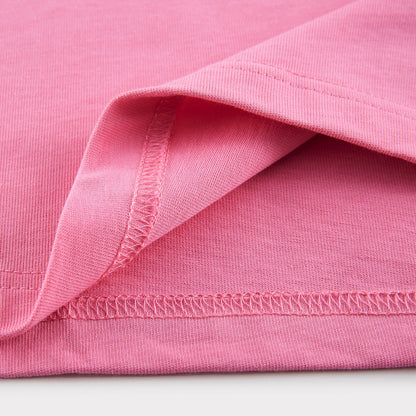 Mens Casual Pink Solid Color T-Shirts Dropped shoulder loose fit T-Shirts