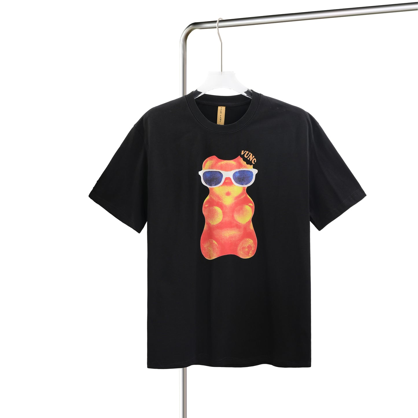 Men’s Graphic Tees Gummy Bear Print Unisex Short Sleeves Crewneck Cotton T-Shirts Tee Tops Streetwear Casual Summer Shirt